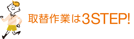 取替作業は3STEP!